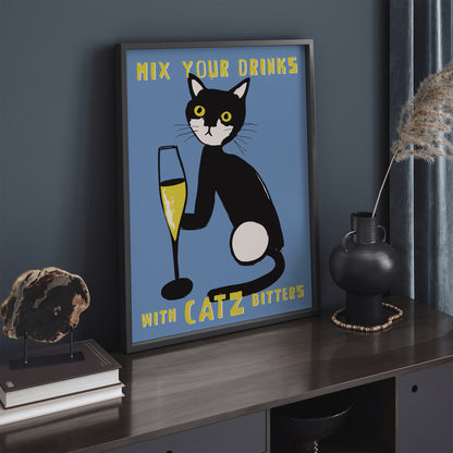 Catz Bitters Drink Vintage Poster