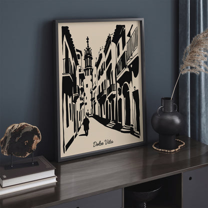 Dolce Vita Italian Cityscape Poster