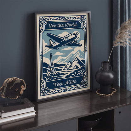 See the World Feel Alive Travel Quote Wall Art Print