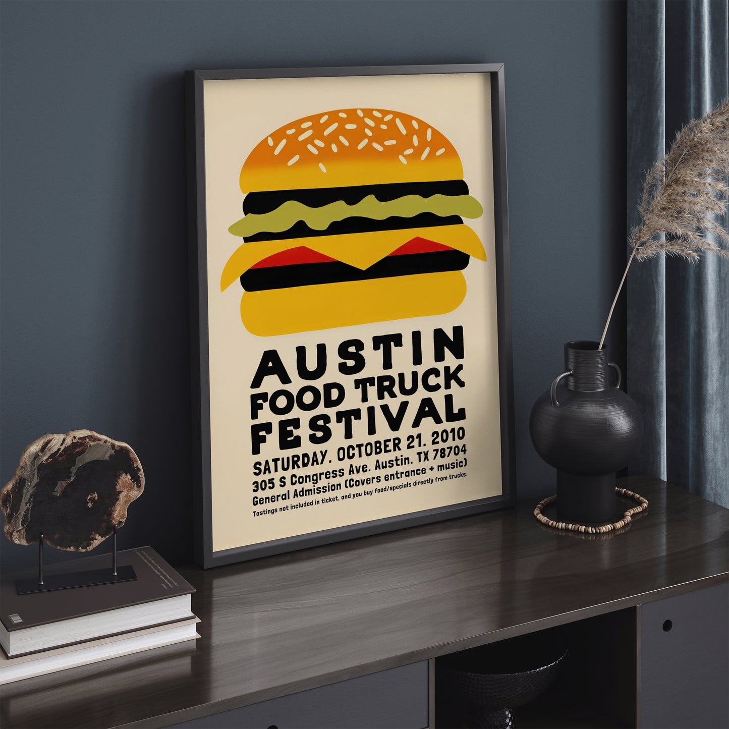 Austin Texas Food Truck Festival Cheeseburger Poster