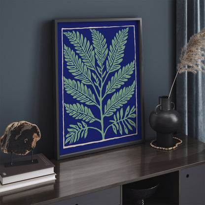 Boho Chic Mint Fern Leaf Poster