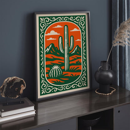 Sonoran Desert Poster - Cacti Plant Wall Art