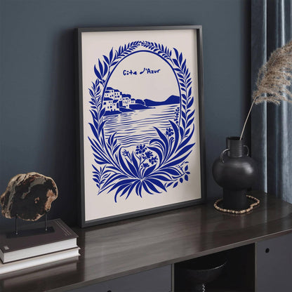 Cote d Azur French Blue Travel Art Print