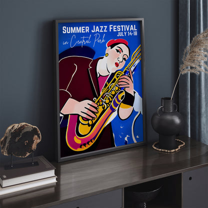 Central Park Jazz Festival Poster - Retro Reproduction Print