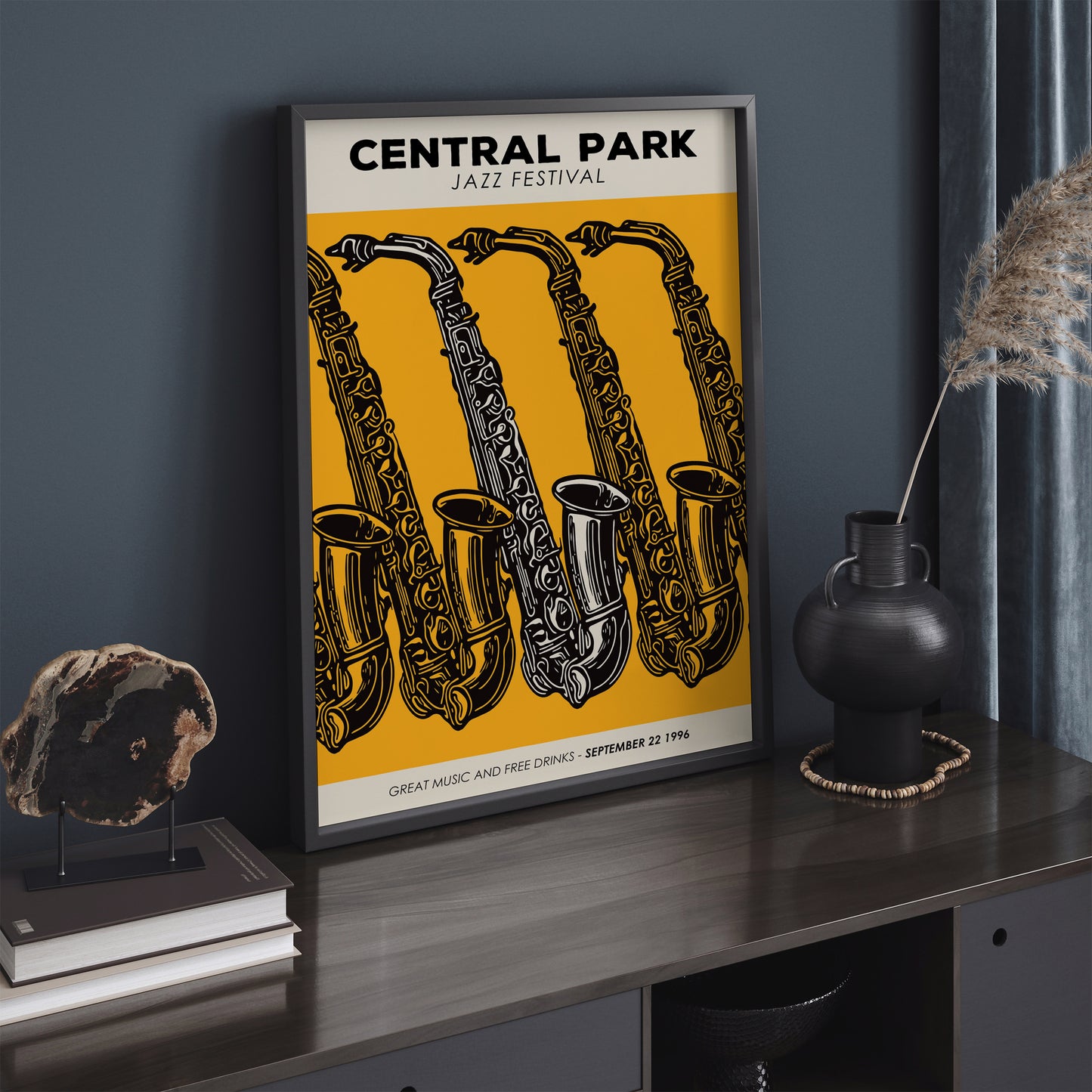 Central Park Jazz Festival Saxophones Poster