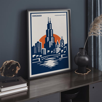 Chicago Modern Travel Poster