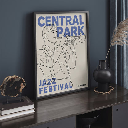 Central Park Jazz Festival Retro Poster