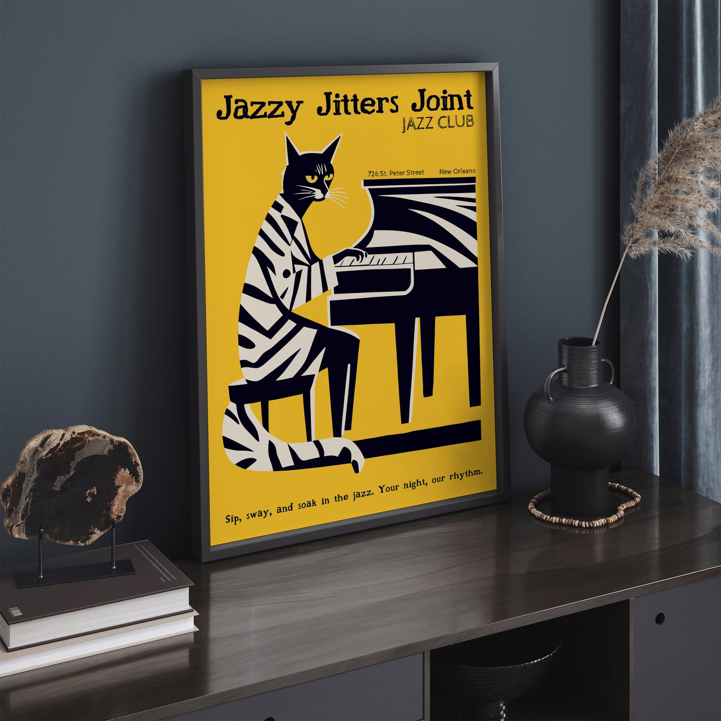 Jazzy Jitters Music Club New Orleans Poster