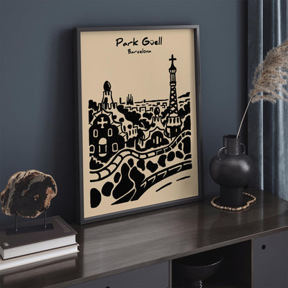 Park Guel Barcelona Travel Poster