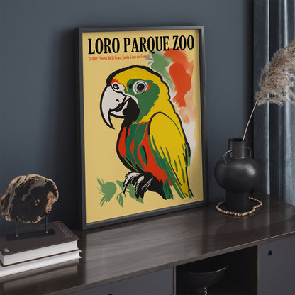 Loro Parqie Zoo Retro Parrot Poster