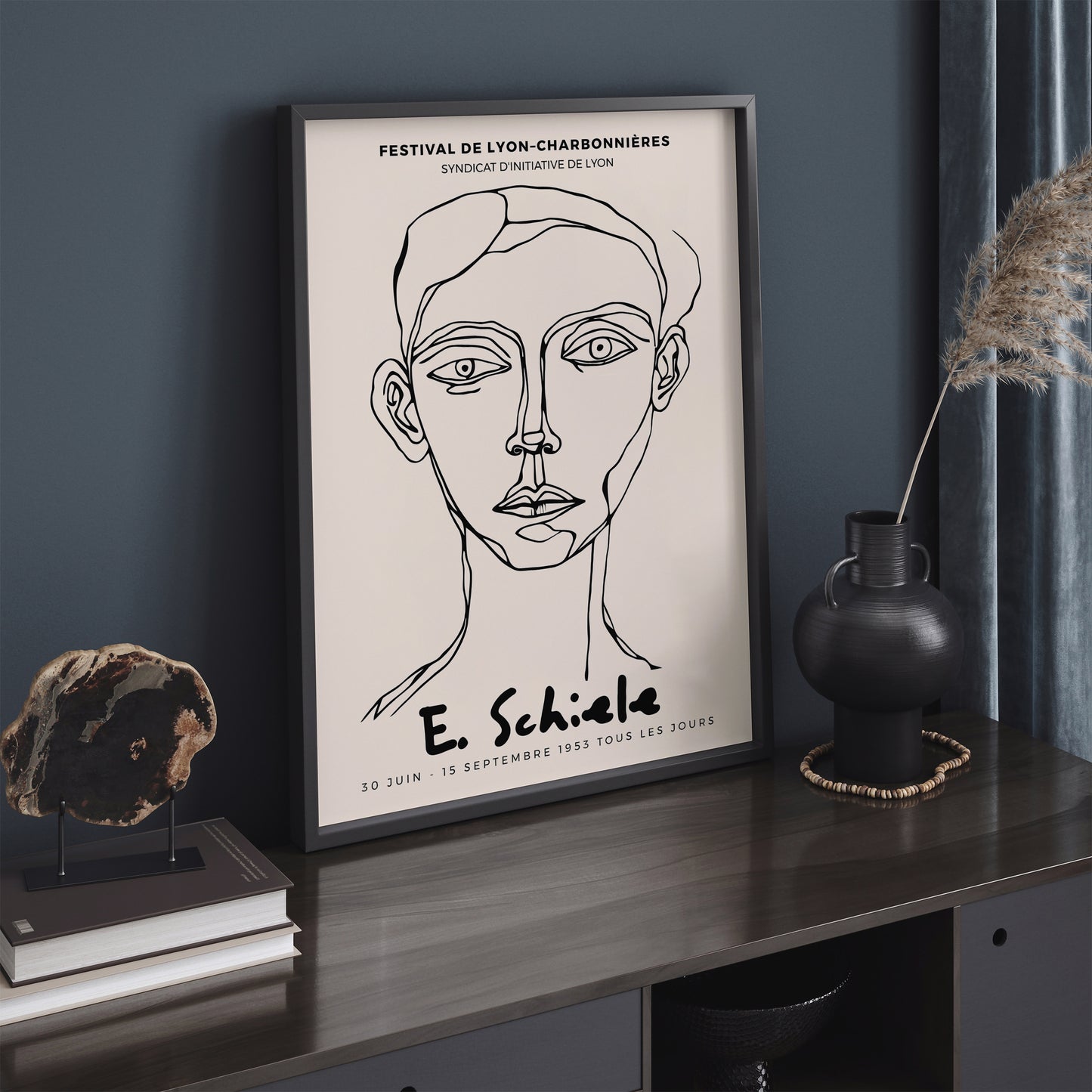 E. Schiele Exhibition Minimalist Art Print