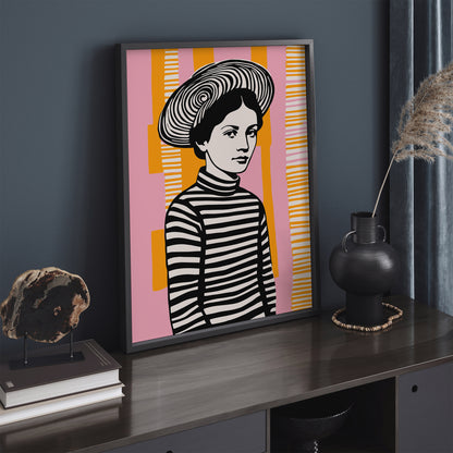 Mid Century Portrait of a Girl Art Print