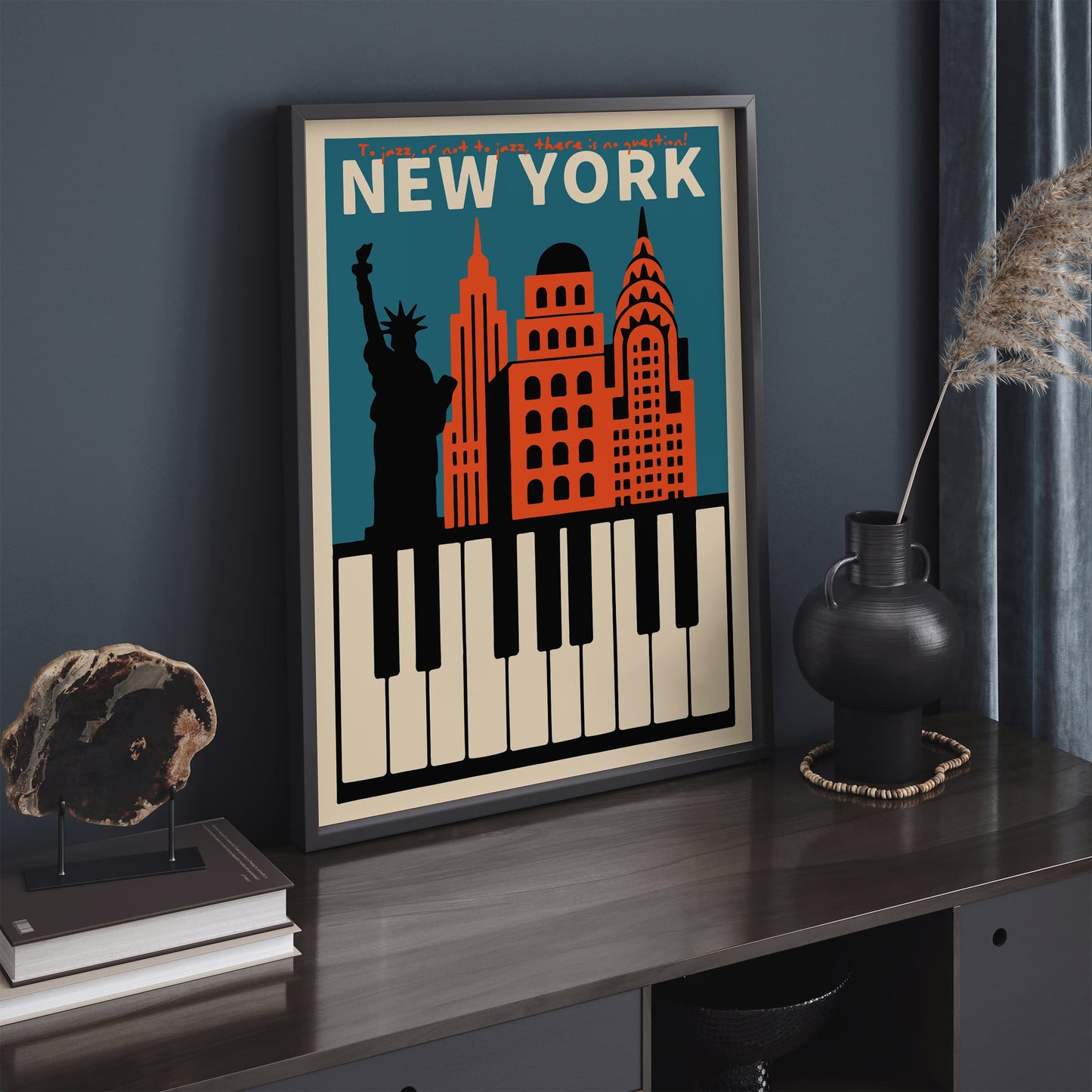 New York Jazz Music Quote Poster