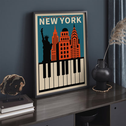 New York Jazz Music Quote Poster