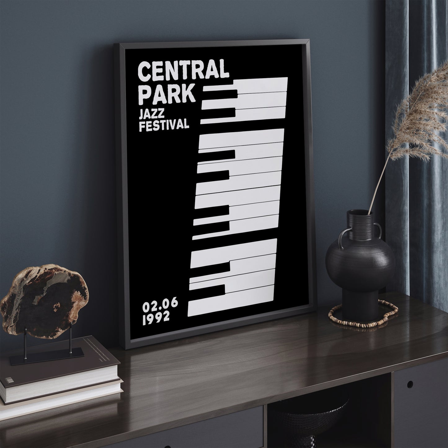 Minimalist Central Park Jazz Festival 1992 Poster