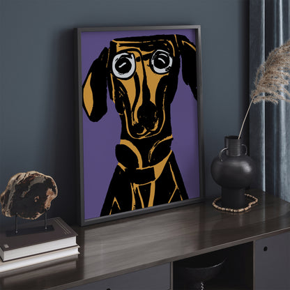 Cute Dachshund Wall Art Print