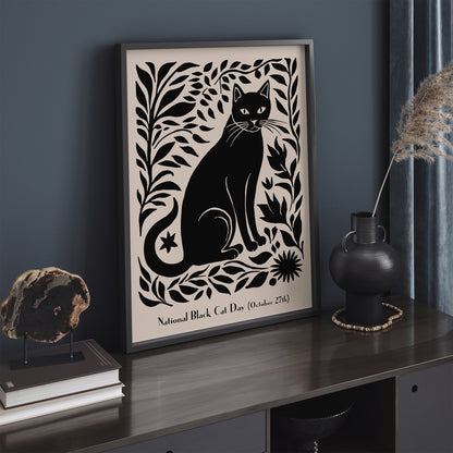 National Black Cat Day Art Print