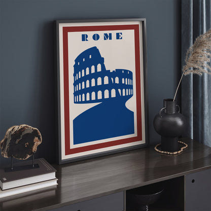 Rome Travel Poster - Retro Minimalist Wall Art