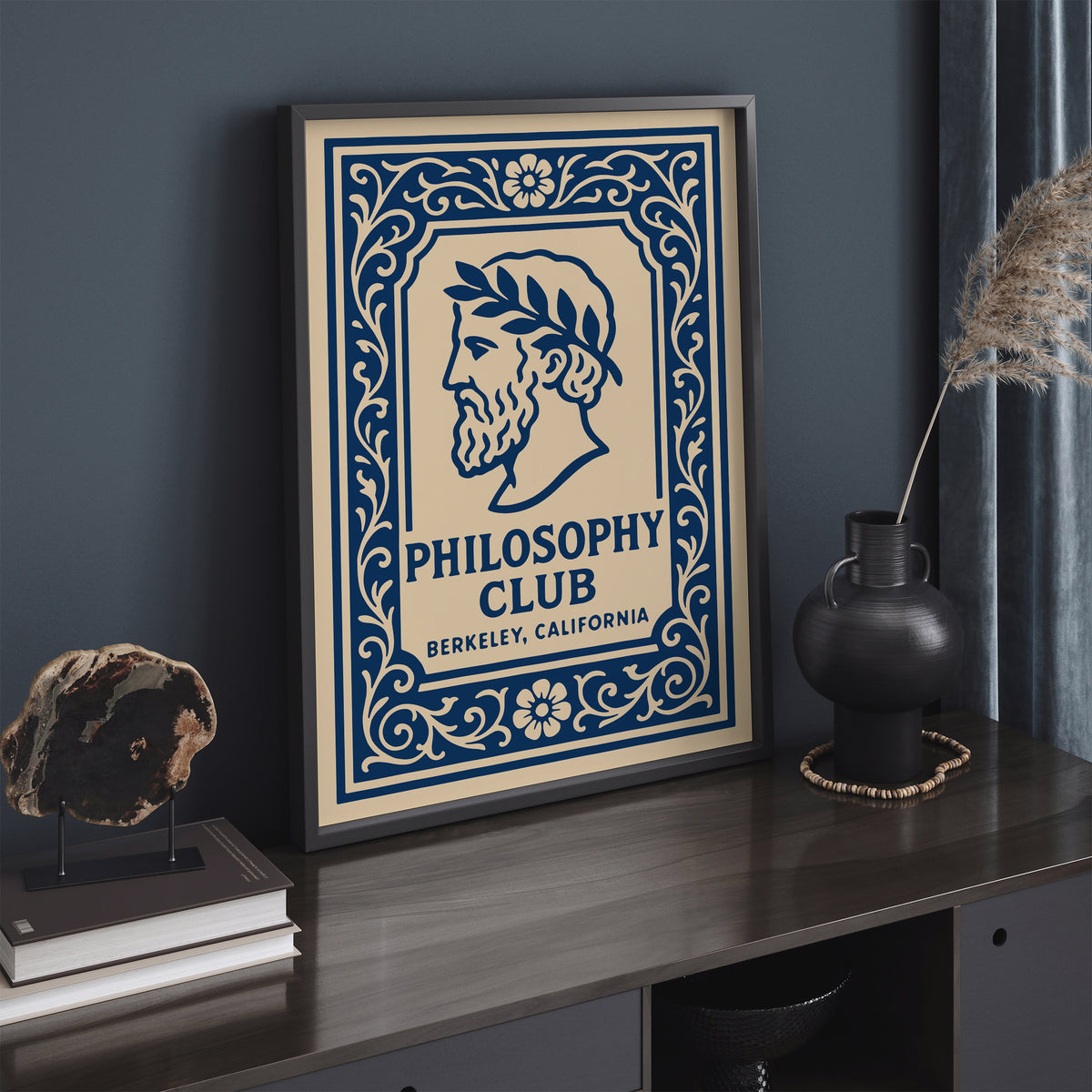 Navy Blue Berkeley Philosophy Club Art Poster