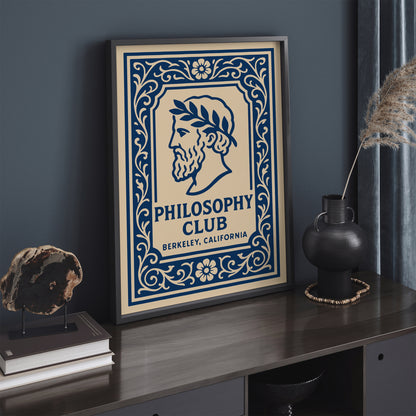 Navy Blue Berkeley Philosophy Club Art Poster