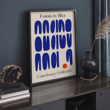 Forms in Blue – Copenhagen Exhibition Poster