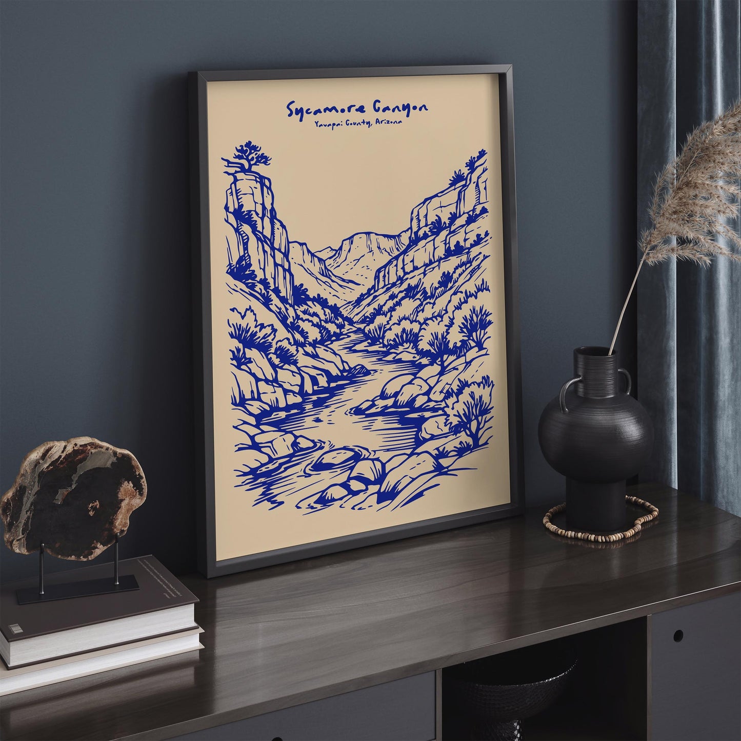 Sycamore Canyon Arizona Poster – Blue Travel Wall Art