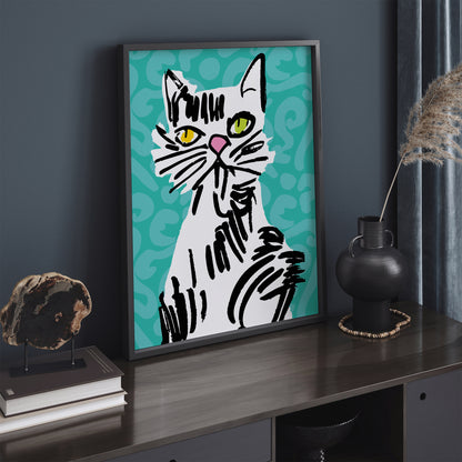 Cat Doodle Wall Art Prints