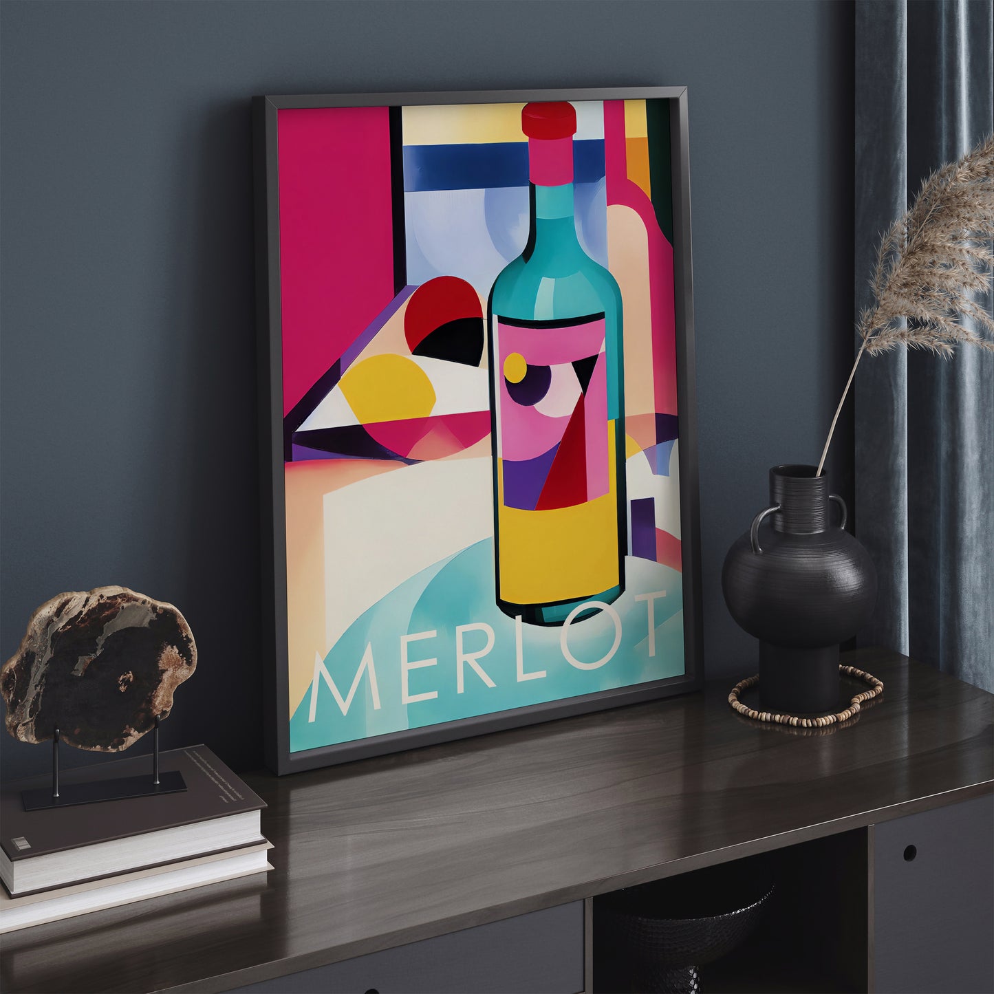 Merlot Art Deco Wine Poster