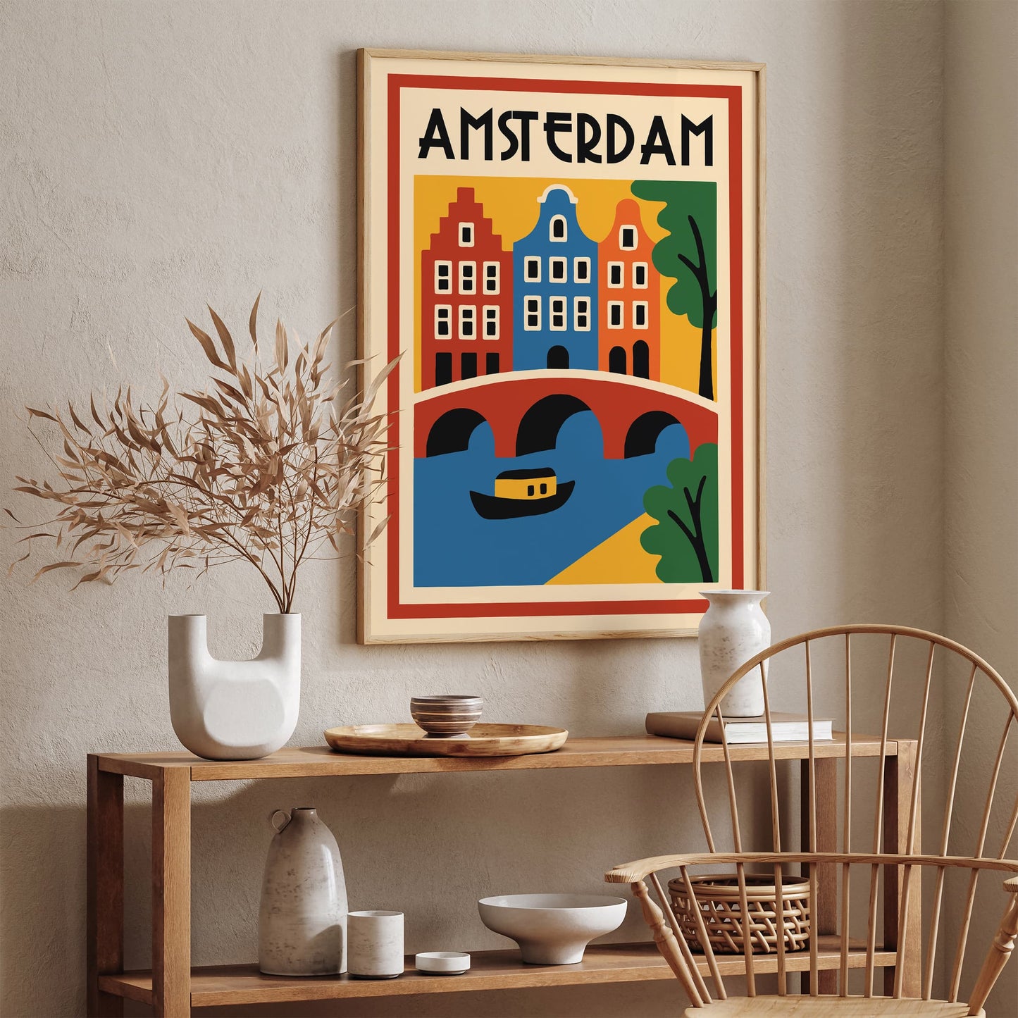 Retro Amsterdam Architecture Travel Print