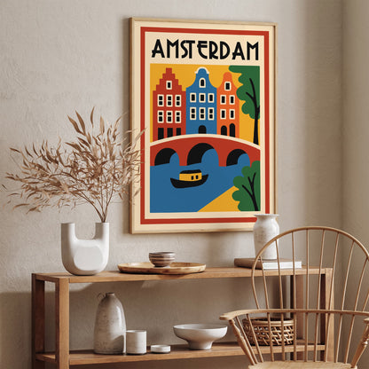 Retro Amsterdam Architecture Travel Print
