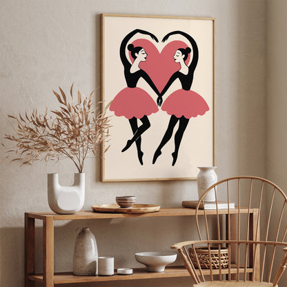 Cute Two Ballerinas Dancer Poster