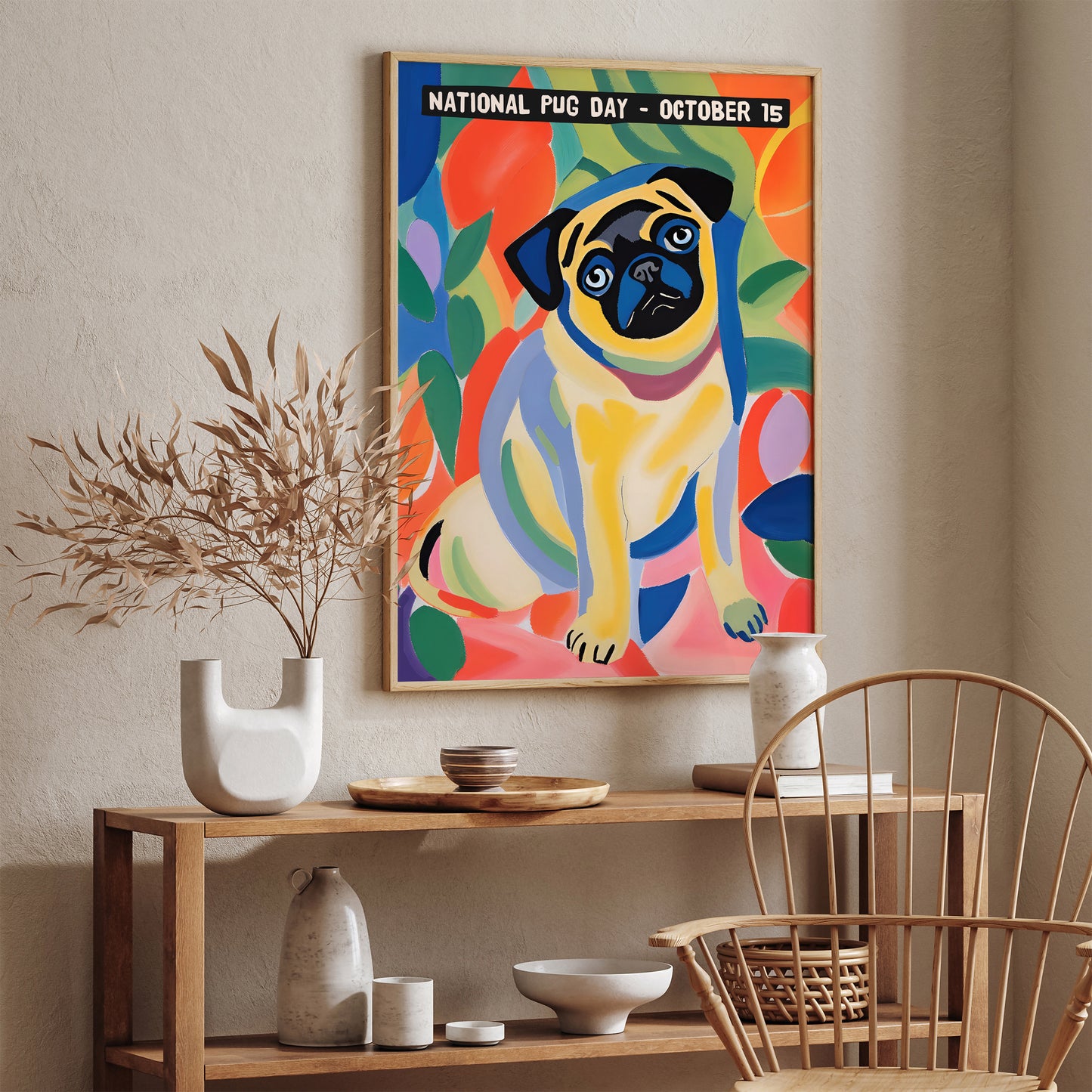 National Pug Day - Cute Colorful Poster