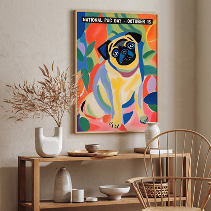 National Pug Day - Cute Colorful Poster