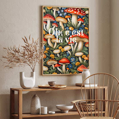 Oh C'est La Vie Mushrooms Wall Art