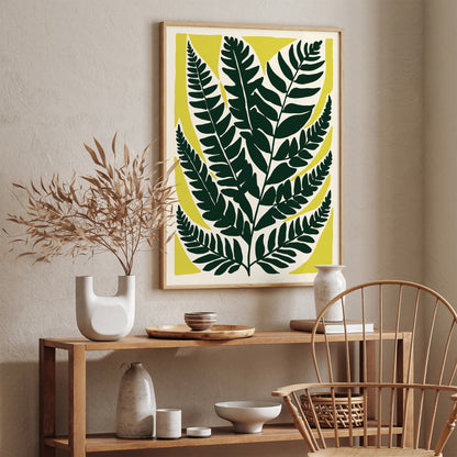 Green Fern Leaf Poster