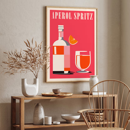 Aperol Spritz Drink Minimal Poster