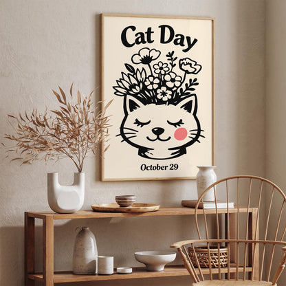 National Cat Day October 29 Art Poster