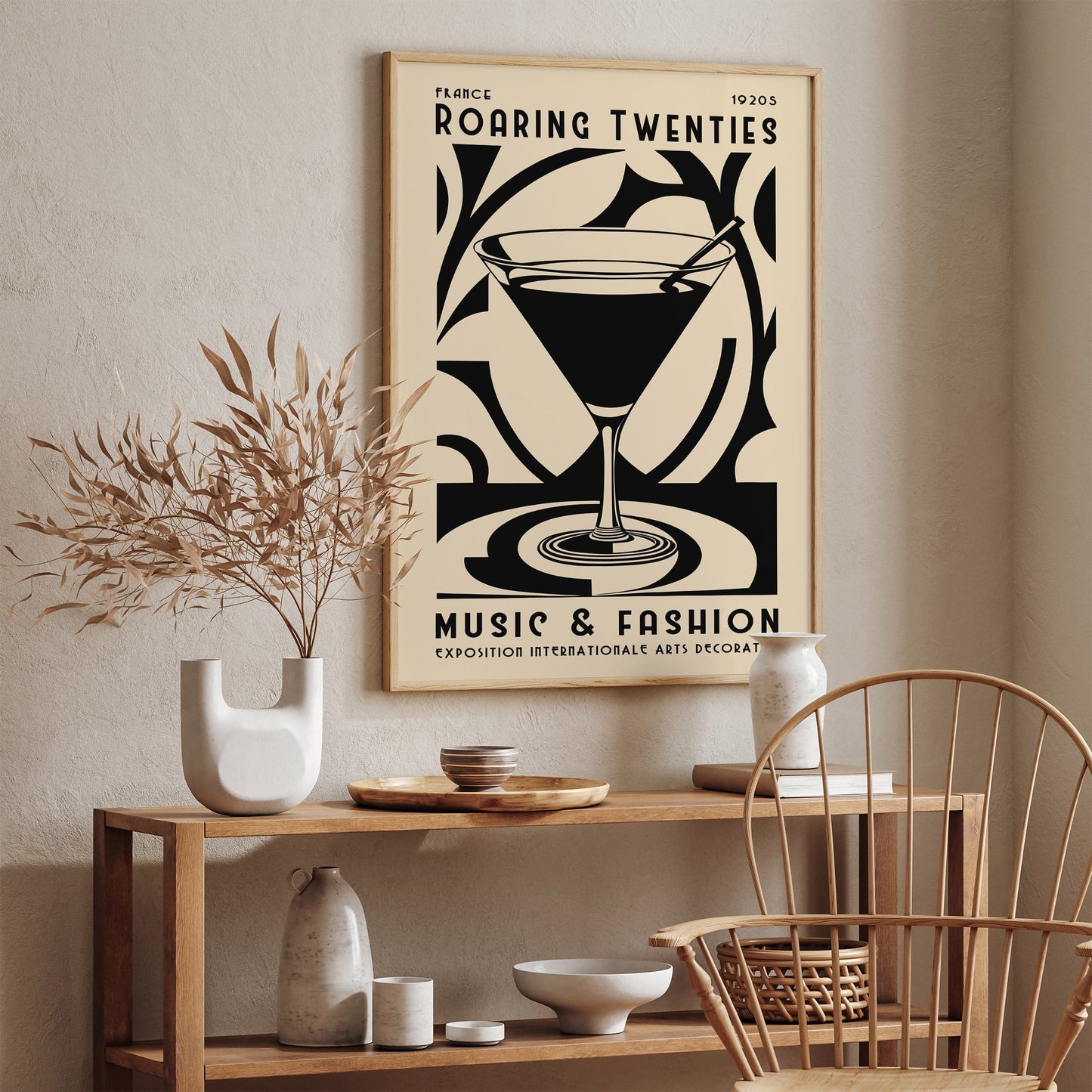 Art Deco Martini Drink, Bar Decor Wall Art