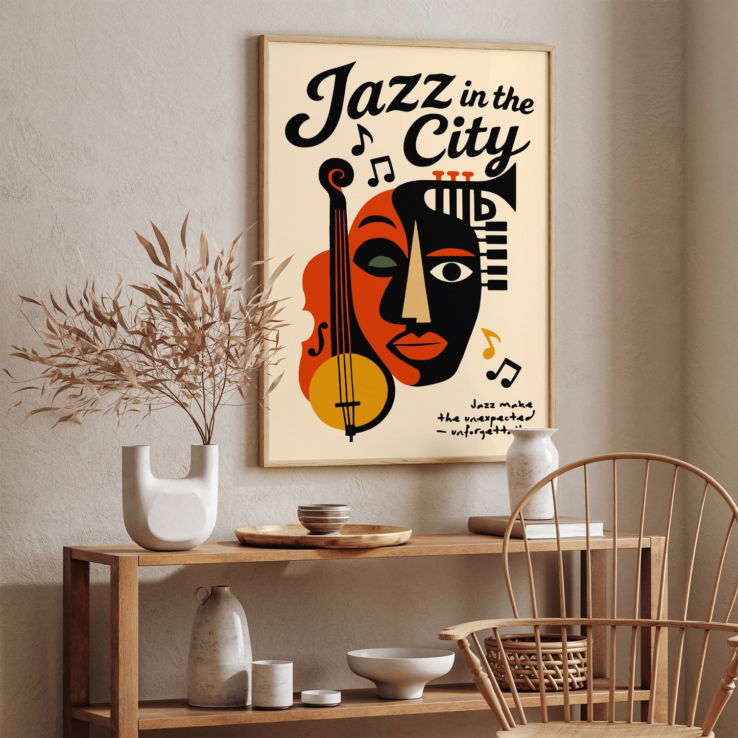 Jazz Music Poster - Cubism Style Wall Art