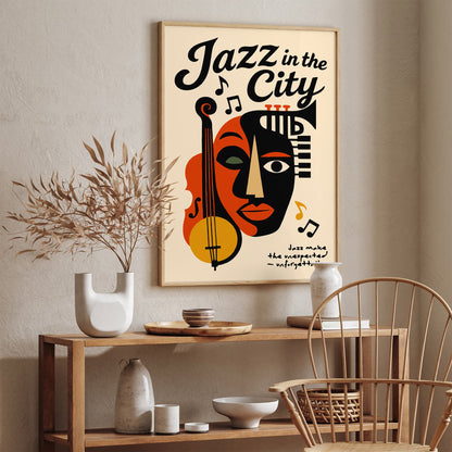 Jazz Music Poster - Cubism Style Wall Art