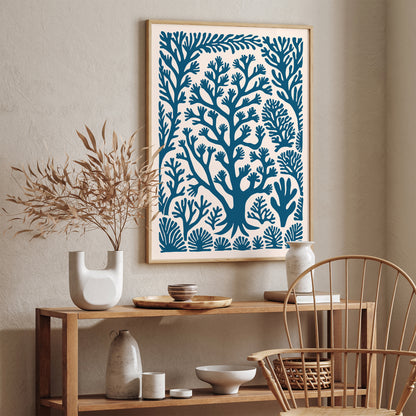 Retro Coral Reef Kitchen Wall Art