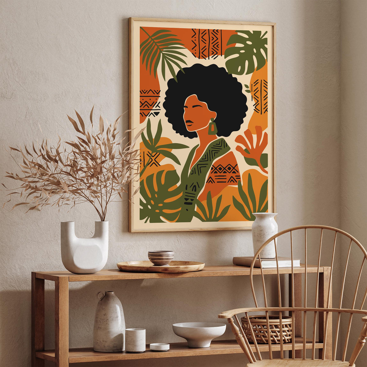 Bohemian Afro Woman Poster