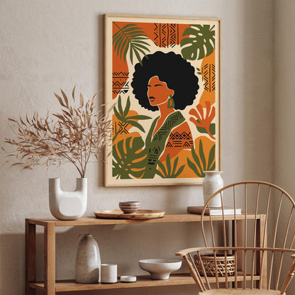 Bohemian Afro Woman Poster