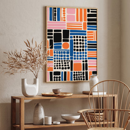 Geometric Mid-Century Abstract Art Poster