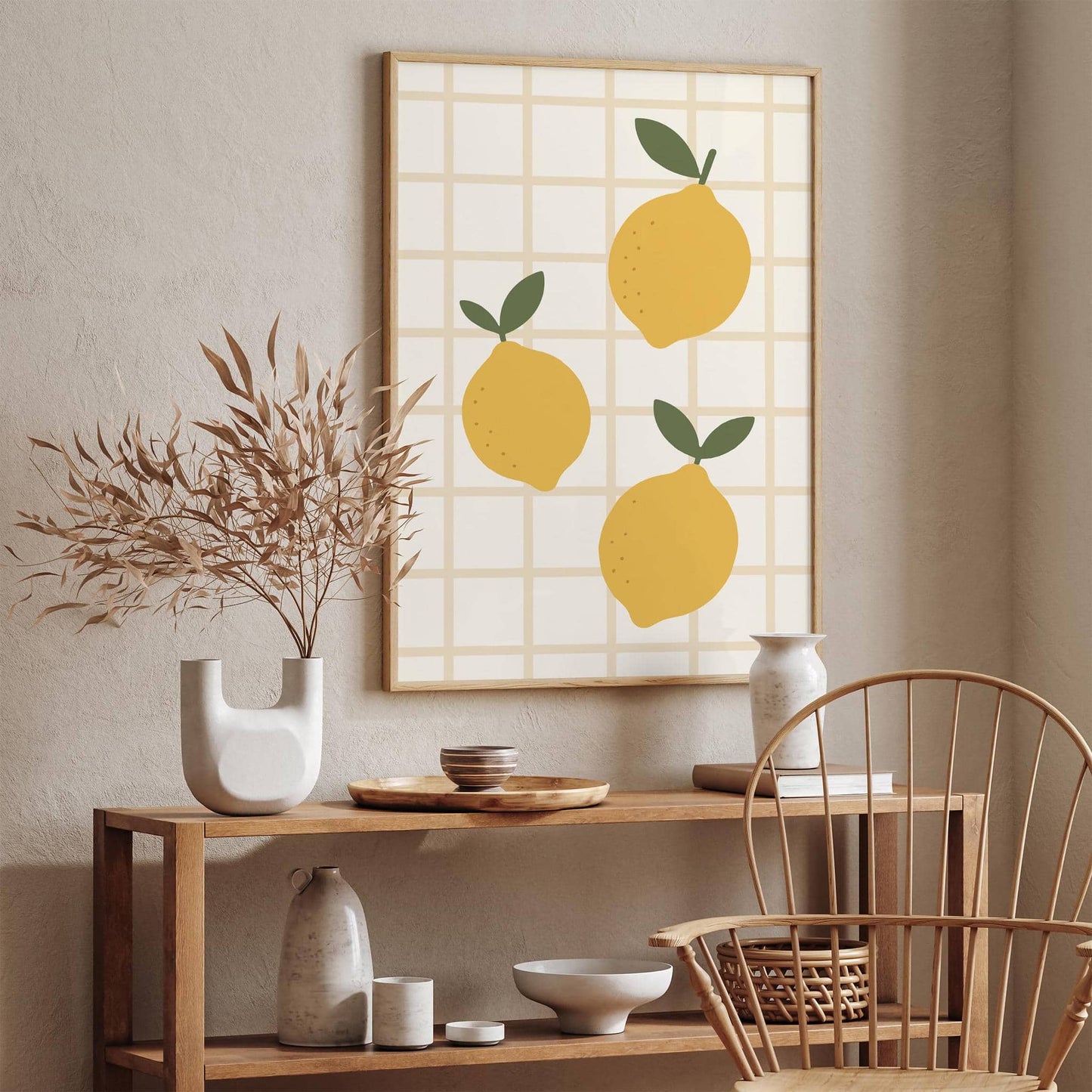 Retro Lemons Wall Art – Vintage Kitchen Print