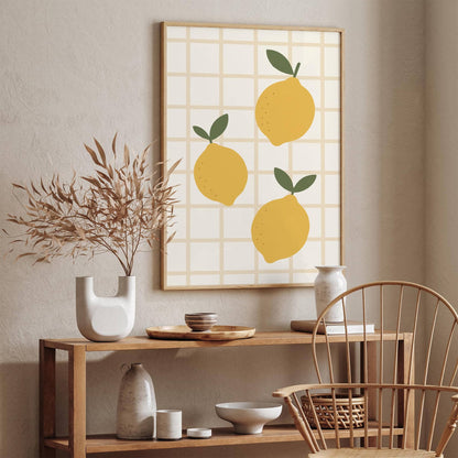 Retro Lemons Wall Art – Vintage Kitchen Print