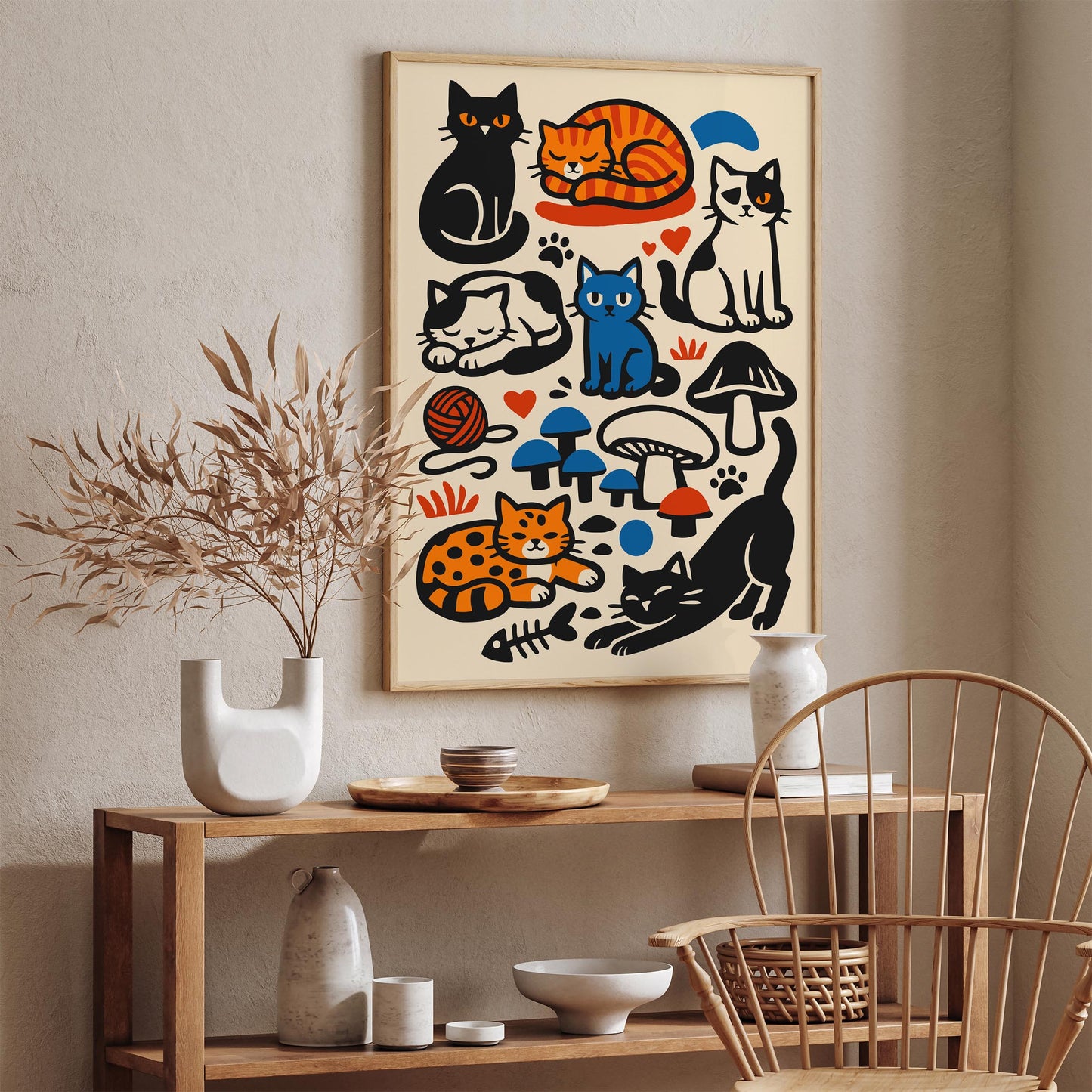 Funny Cat Wall Art Print