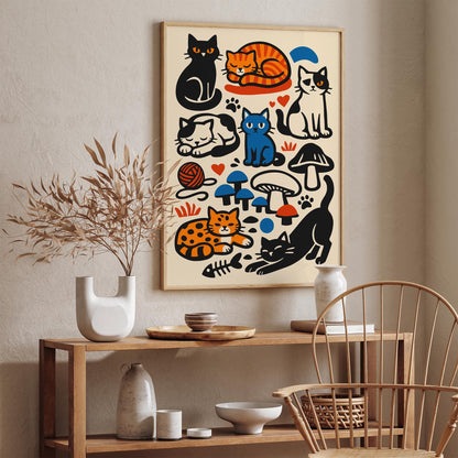 Funny Cat Wall Art Print
