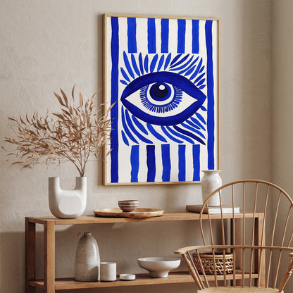 Indigo Blue Eye Aesthetic Art Print 2024