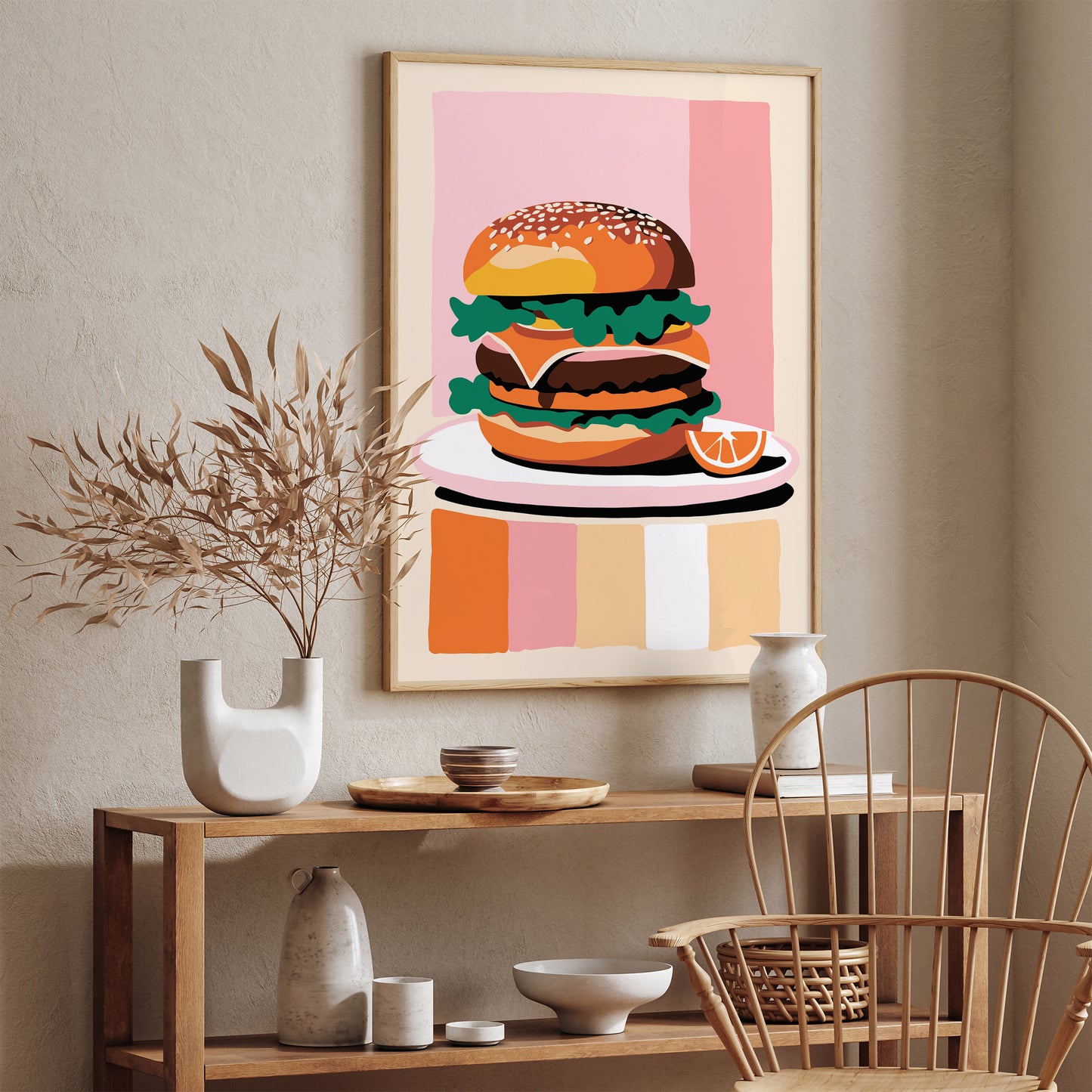 Big Hamburger Cute Kitchen Poster